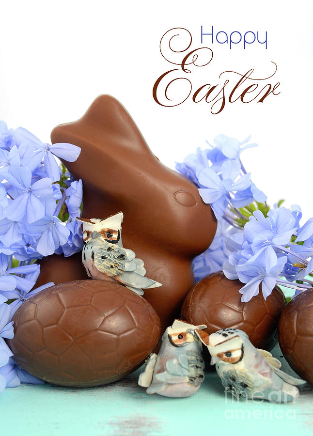 Happy Easter chocolate bunny #2 Photograph by Milleflore Images