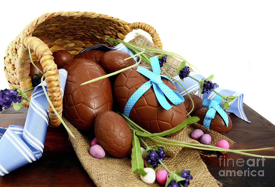 Happy Easter chocolate eggs  #2 Photograph by Milleflore Images