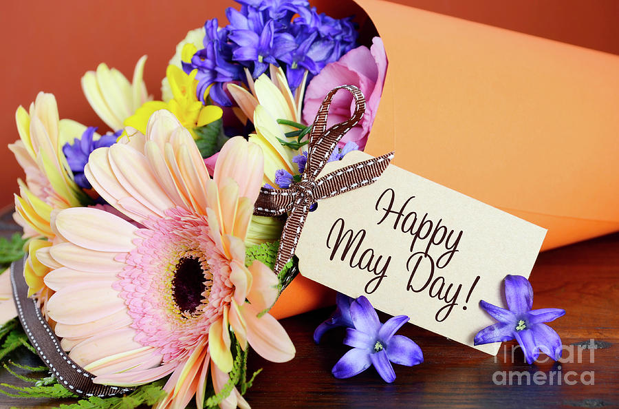 Happy May Day traditional gift of Spring Flowers.  #2 Photograph by Milleflore Images