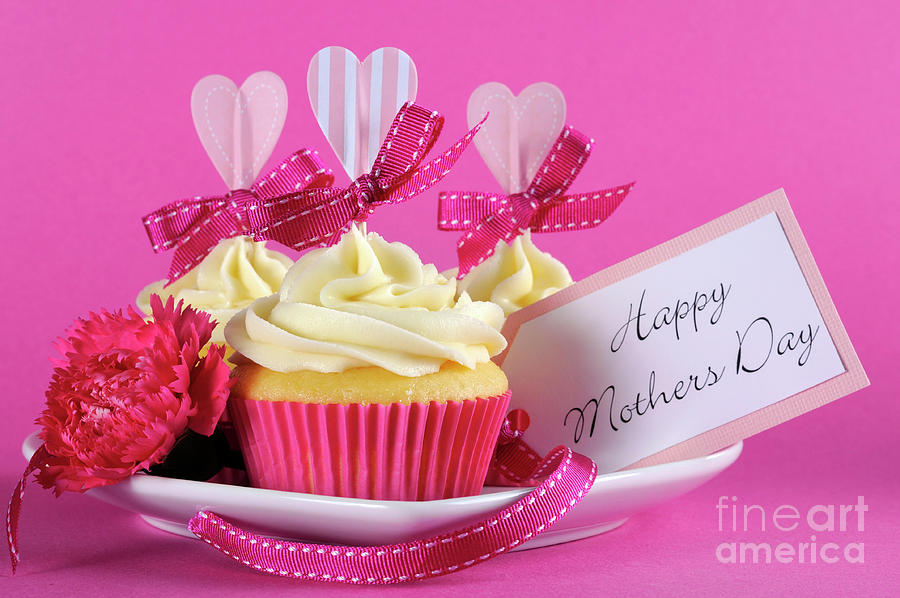 Happy Mothers Day cupcake gift #2 Photograph by Milleflore Images