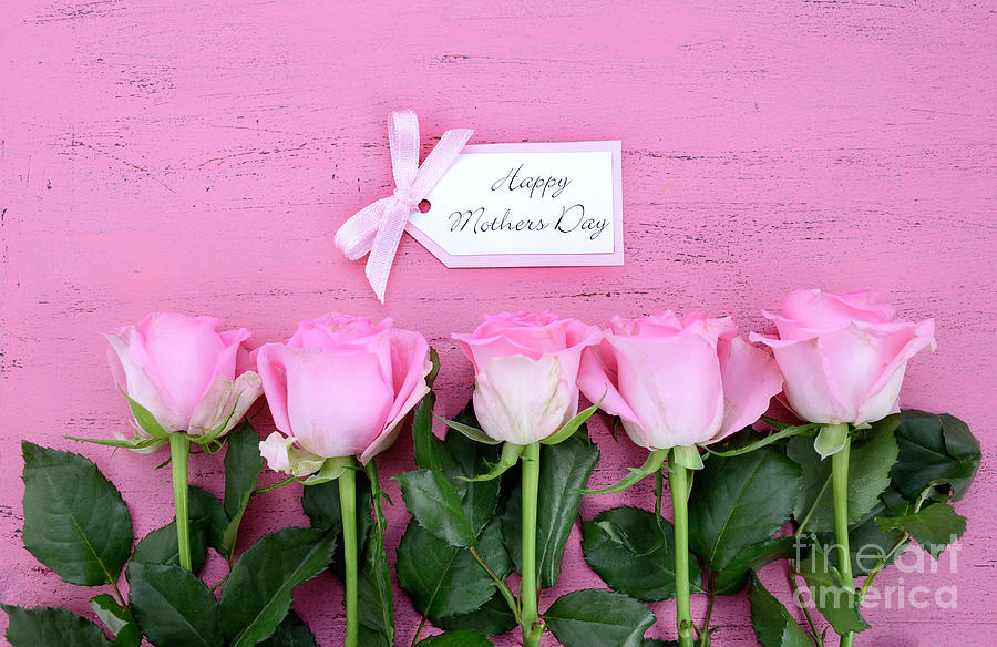 Happy Mothers Day Pink Roses And Tea Photograph By Milleflore Images Fine Art America