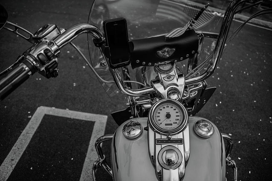 Harley-Davidson in Black and White #2 Photograph by Alan Goldberg