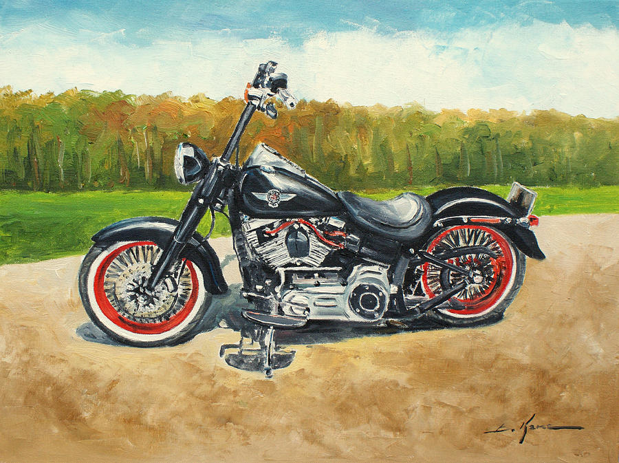 Harley Davidson #2 Painting by Luke Karcz
