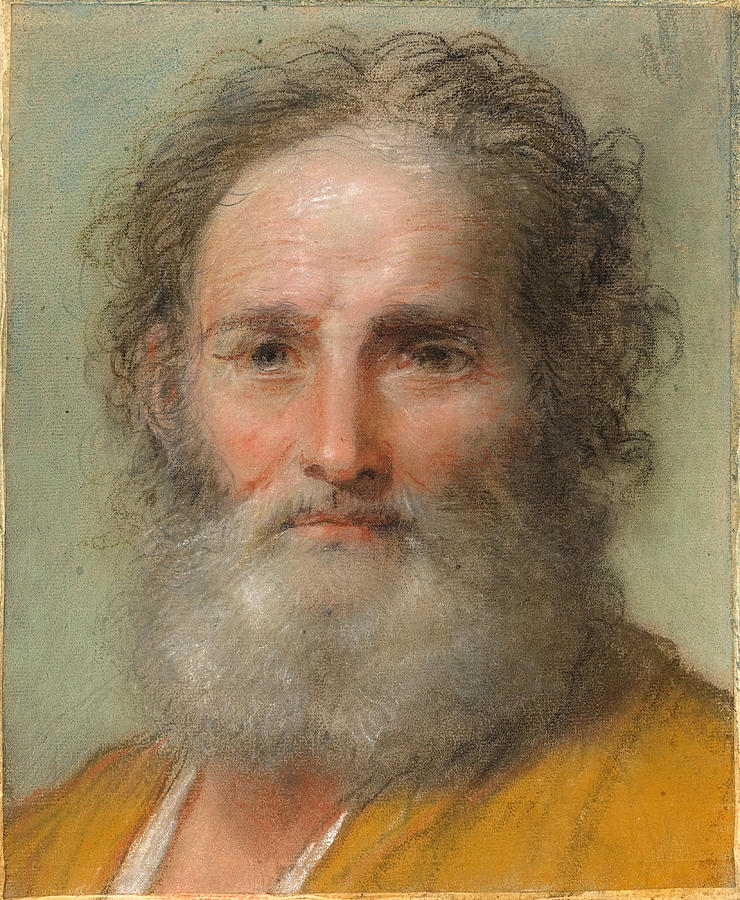Head of a Bearded Man #3 Drawing by Benedetto Luti