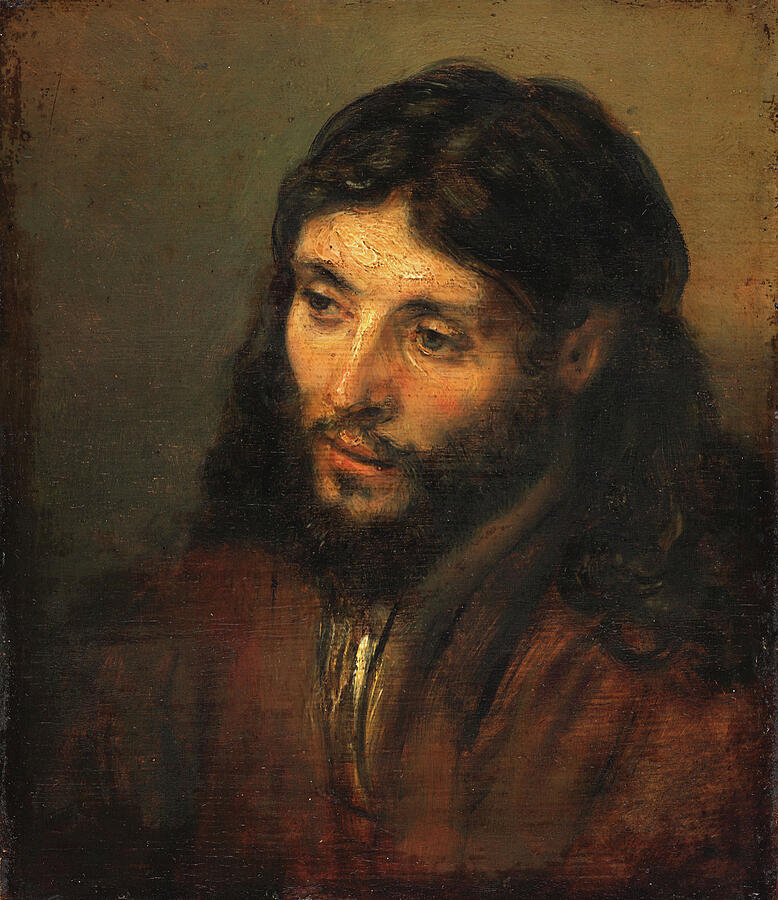 Rembrandt Painting - Head of Christ #2 by Rembrandt van Rijn