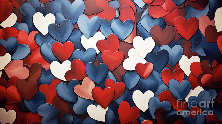 Hearts painted in many colors. #2 Digital Art by Odon Czintos