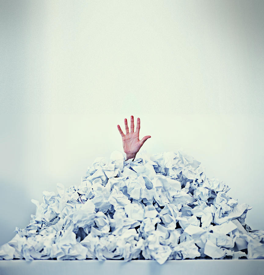Help! Im drowning in paperwork #2 Photograph by PeopleImages