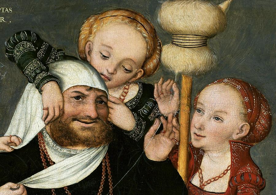 Hercules and Omphale Painting by Lucas Cranach the Elder | Pixels