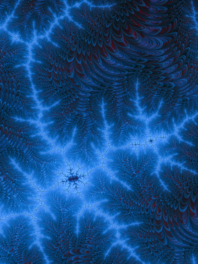 High resolution blue and red fractal background, which patterns remind of synapses. #2 Photograph by Instants