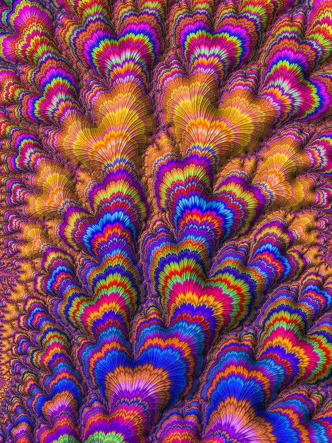 High resolution multi-colored fractal background, which patterns remind those of a flower bouquet. #2 Photograph by Instants