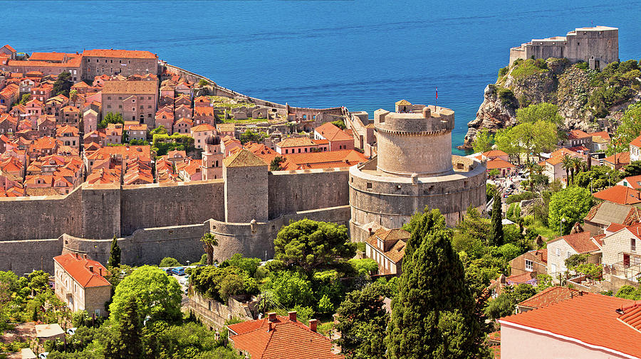 Historic town of Dubrovnik panoramic view #2 Photograph by Brch Photography