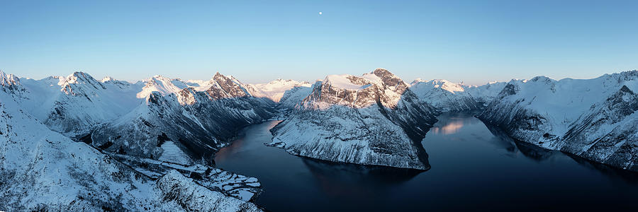 Hjorundfjord Norangsfjord fjord and mountains in winter Norway  #2 Photograph by Sonny Ryse