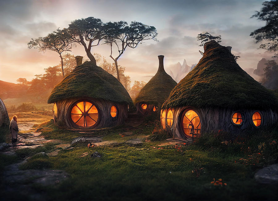 Fantasy Mixed Media - Hobbit Homes #2 by Smart Aviation