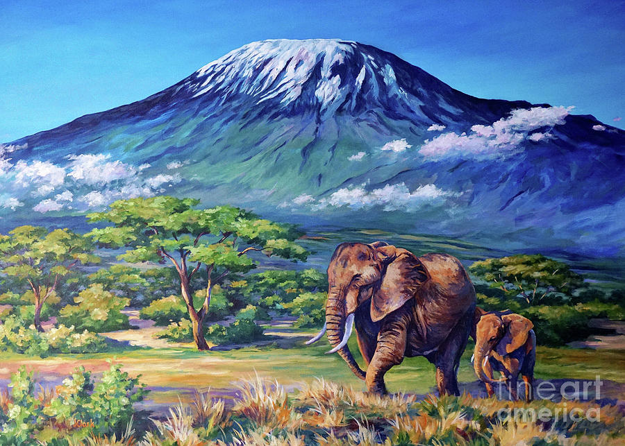 Elephant Painting - Homeward Bound #2 by John Clark
