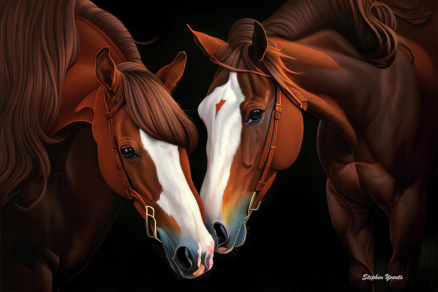 Horses #2 Digital Art by Stephen Younts