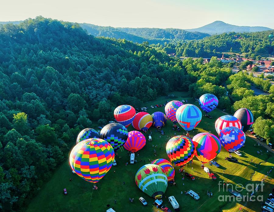 Hot Air Balloons Helen aerial view Photograph by Charlene Cox