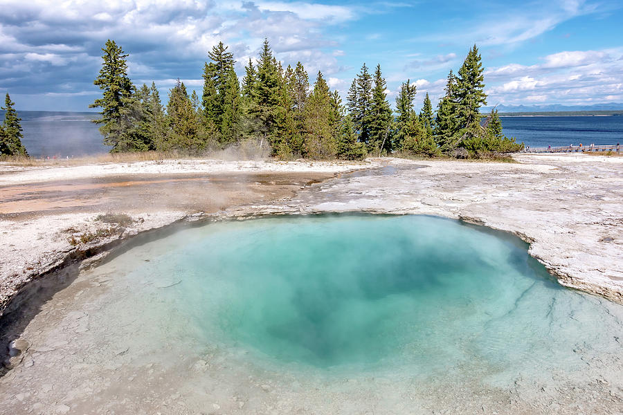 Hot thermal spring Abyss Pool in Yellowstone National Park, West #2 Photograph by Alex Grichenko