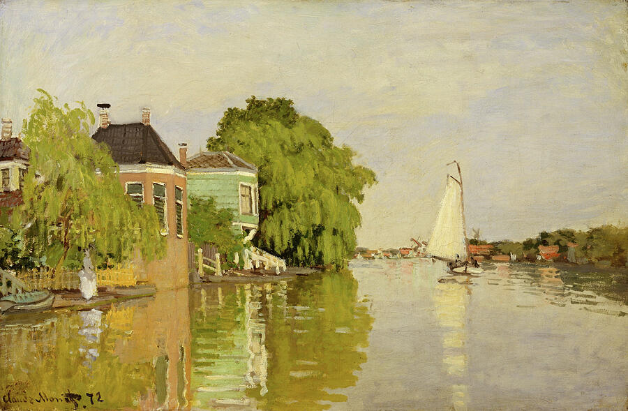 Houses on the Achterzaan, from 1871 Painting by Claude Monet