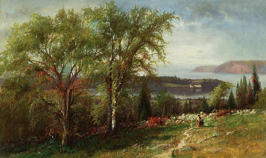 Hudson River at Croton Point, from 1869 Painting by Julie Hart Beers