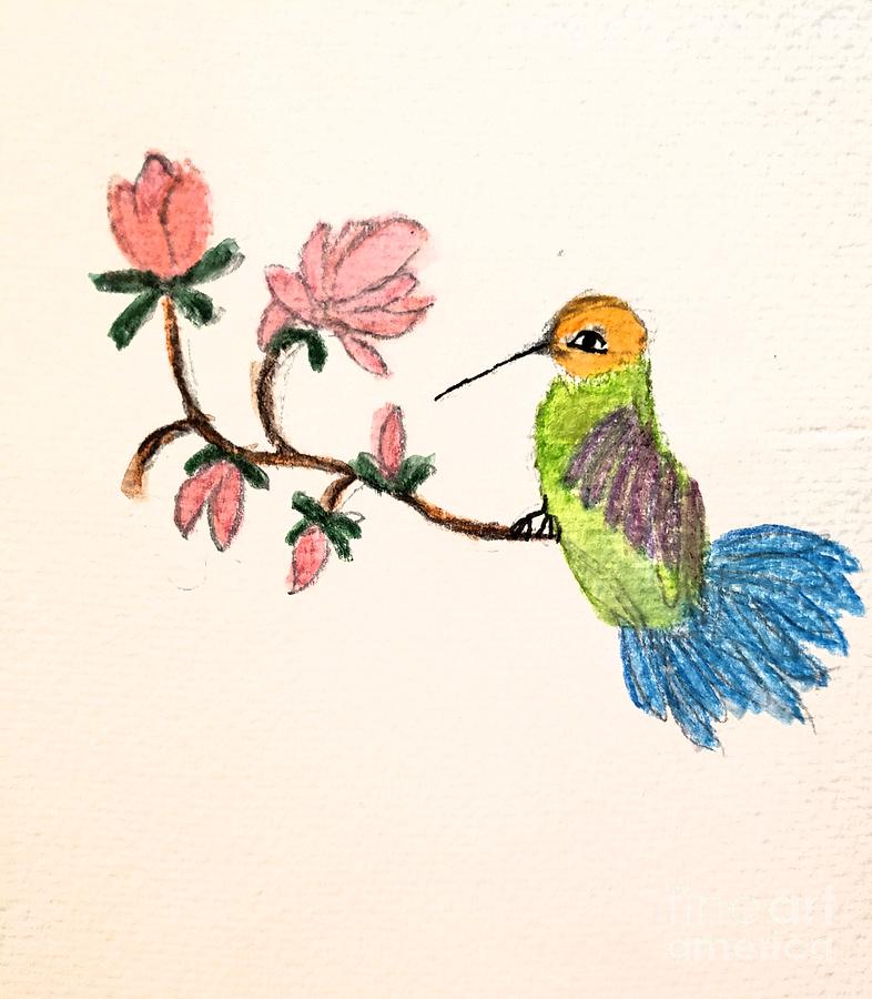Hummingbird Joy #2 Painting by Margaret Welsh Willowsilk