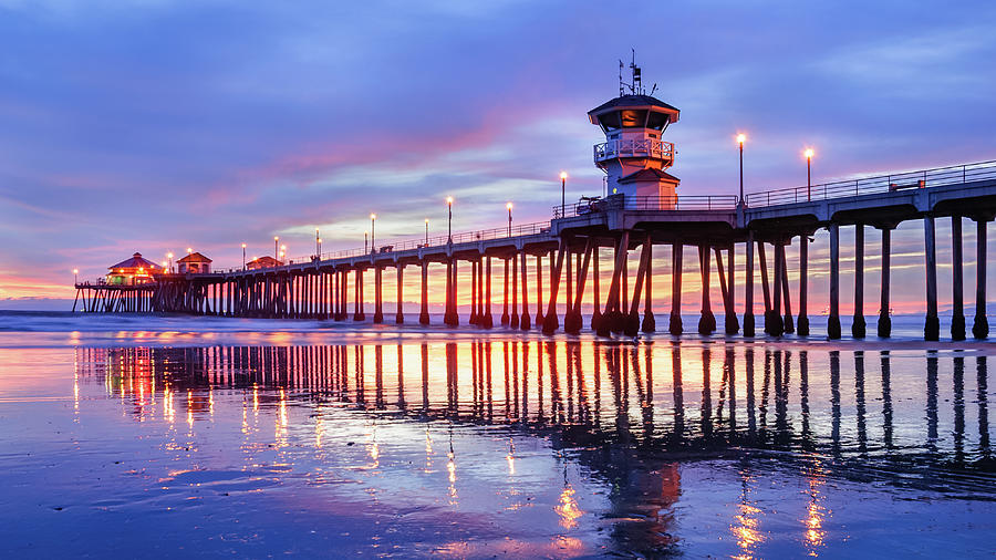 Architecture Photograph - Huntington Beach Pier #5 by Radek Hofman