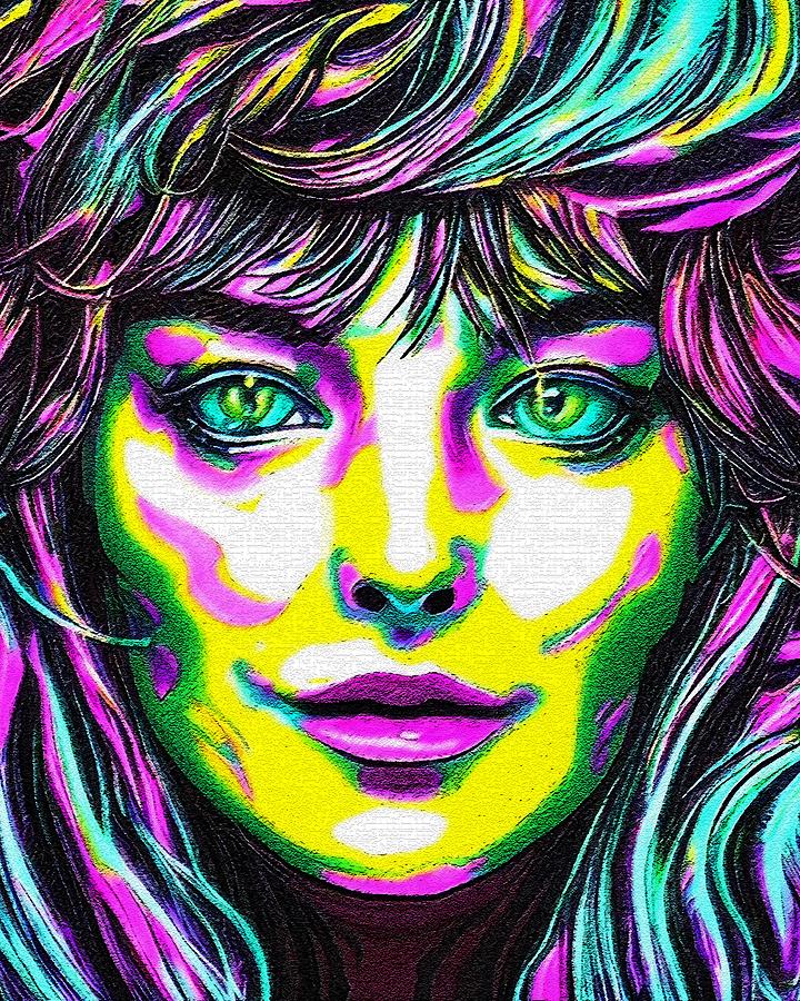 Hypnotic Illustration Of Jane Birkin Digital Art by Edgar Dorice - Pixels