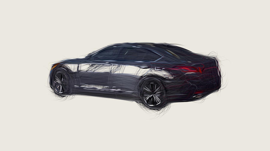 Hyundai Genesis Car Drawing #2 Digital Art by CarsToon Concept