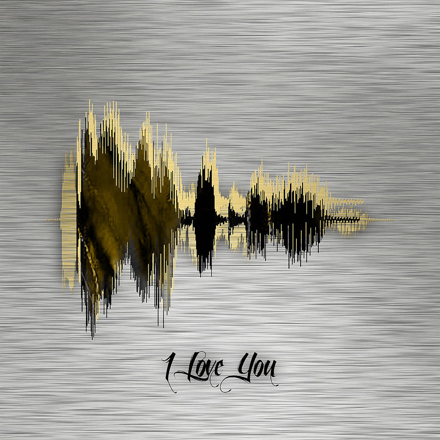 I Love You Sound Wave #2 Mixed Media by Marvin Blaine