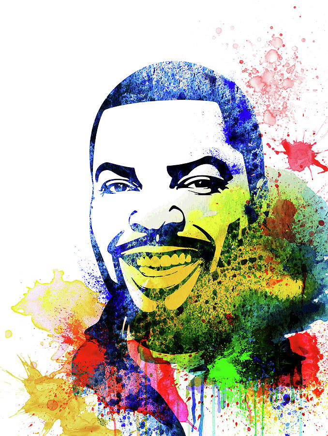 Ice Cube Mixed Media - Ice Cube Watercolor #2 by Naxart Studio