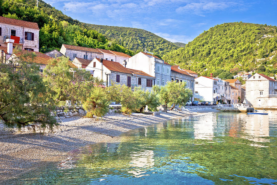 Idyllic coastal village of Racisce on Korcula island waterfront ...