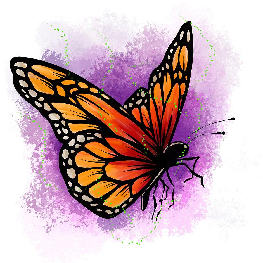 Illustration Of A Beautiful Colorful Butterfly That Flies Digital Art ...