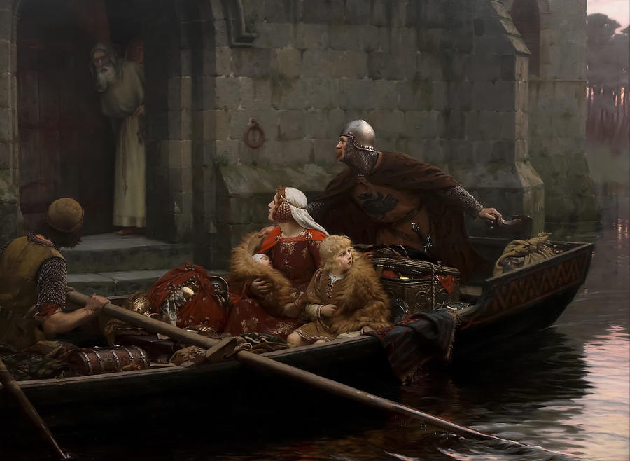 Edmund Blair Leighton Painting - In Time of Peril by Edmund Blair Leighton by Mango Art