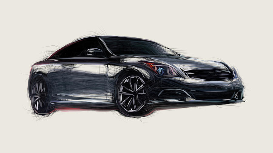 Infiniti G37 Coupe Car Drawing #2 Digital Art by CarsToon Concept