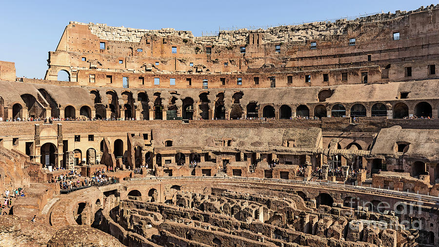 Interior Of The Flavian Amphitheatre Known As The Coliseum In Ro ...