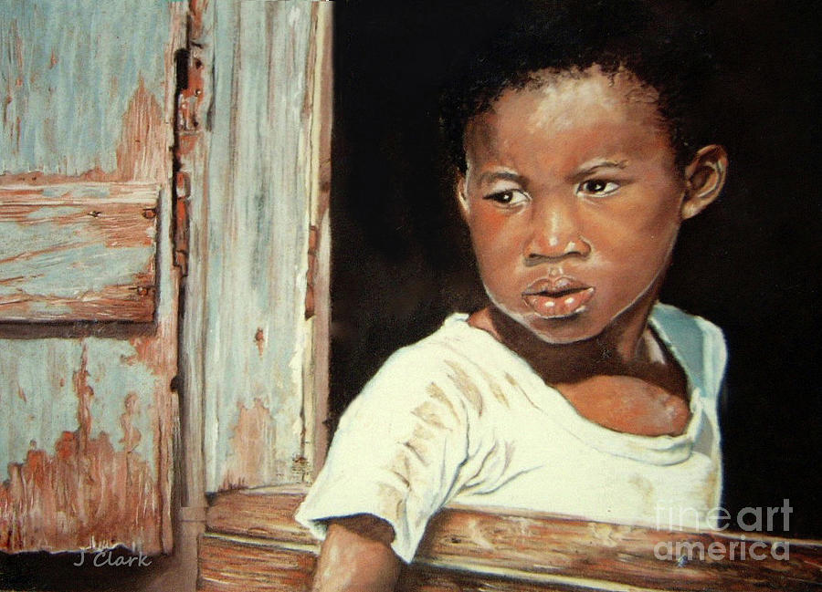 Portrait Painting - Island Boy  #1 by John Clark