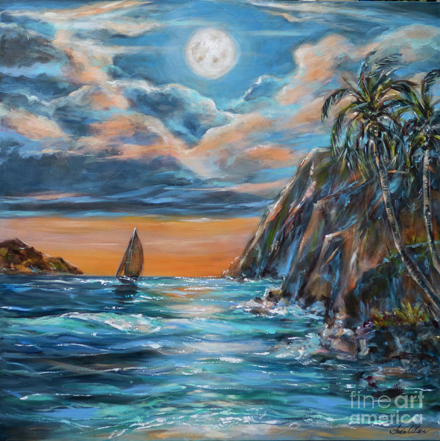 Island Romance #2 Painting by Linda Olsen