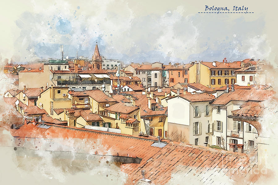 Italy sketch Digital Art by Ariadna De Raadt