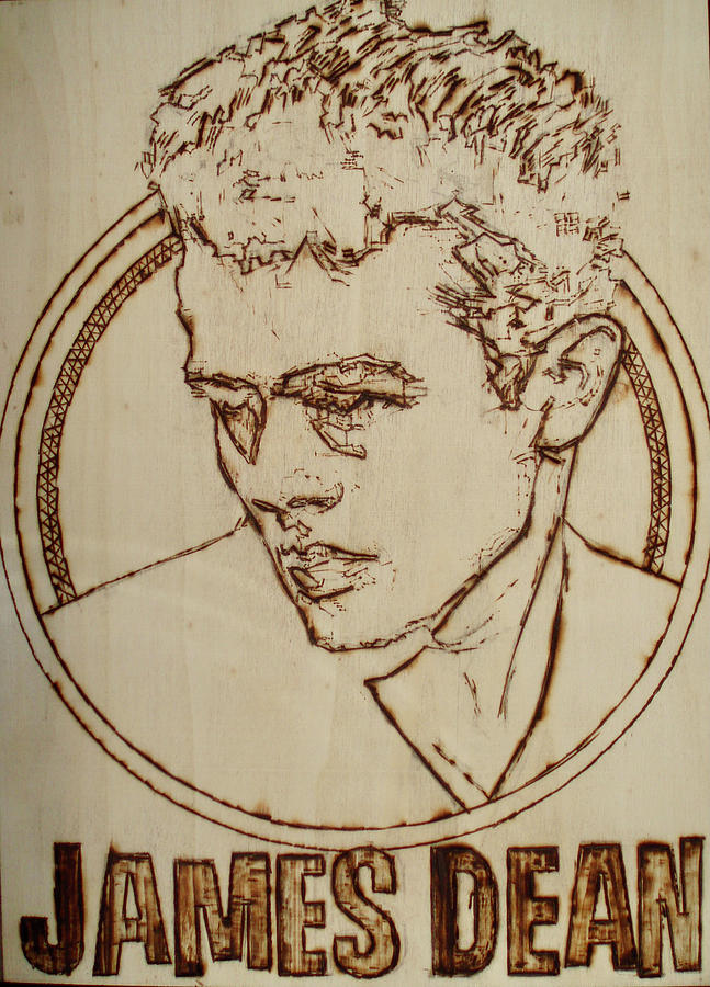 James Dean Pyrography by Sean Connolly
