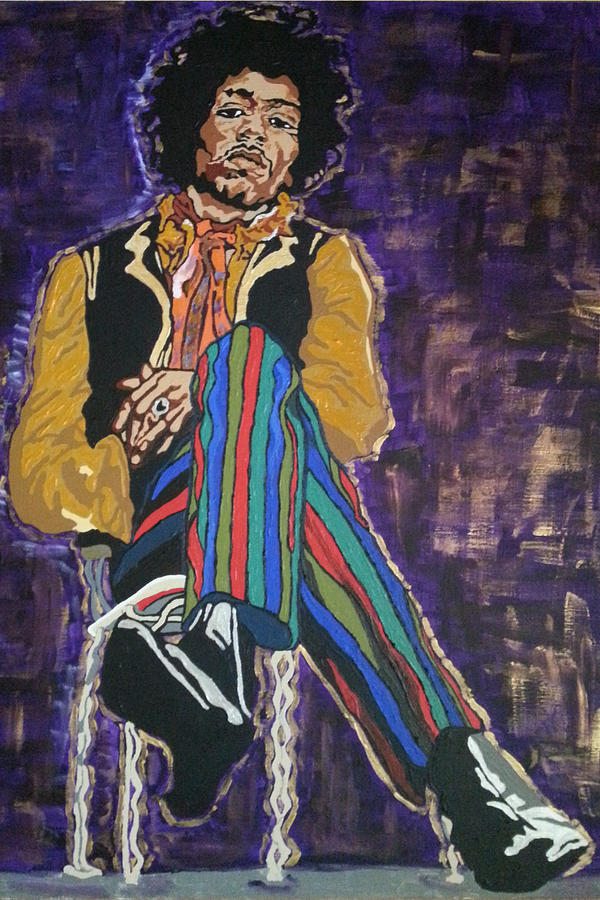 Jimi #2 Painting by Rachel Natalie Rawlins