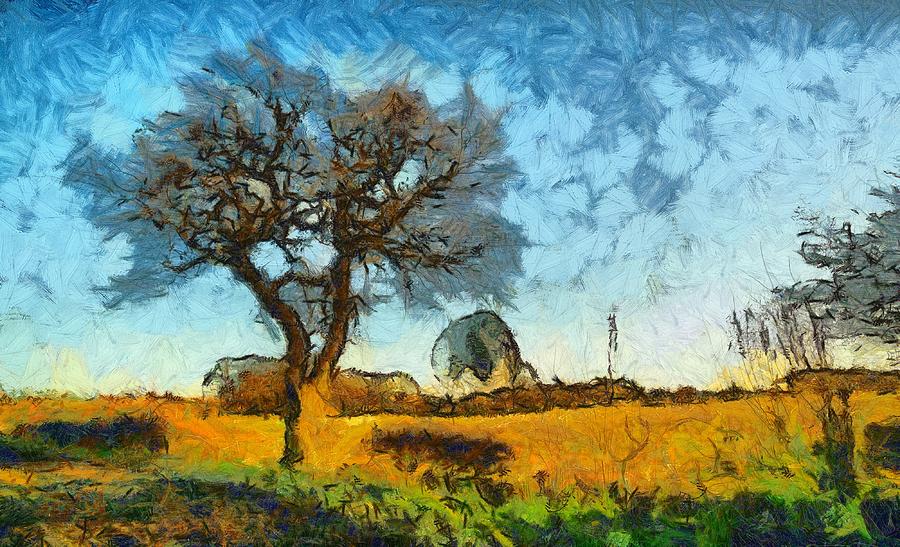 Tree Painting - Jodrell Band and Tree #2 by Ian Kydd Miller