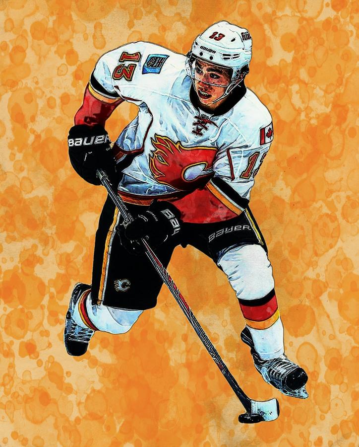 Johnny Gaudreau Calgary Flames Digital Art by Bob Smerecki - Fine Art ...