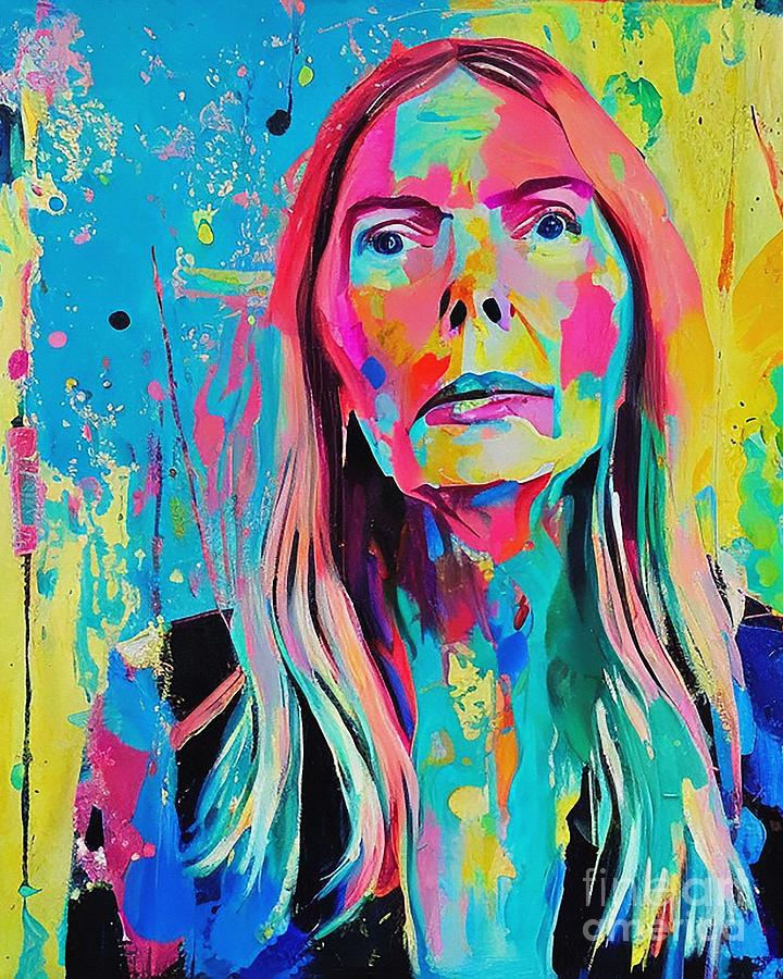 Joni Mitchell Abstract Art Mixed Media by Lisa Von Fine Art America