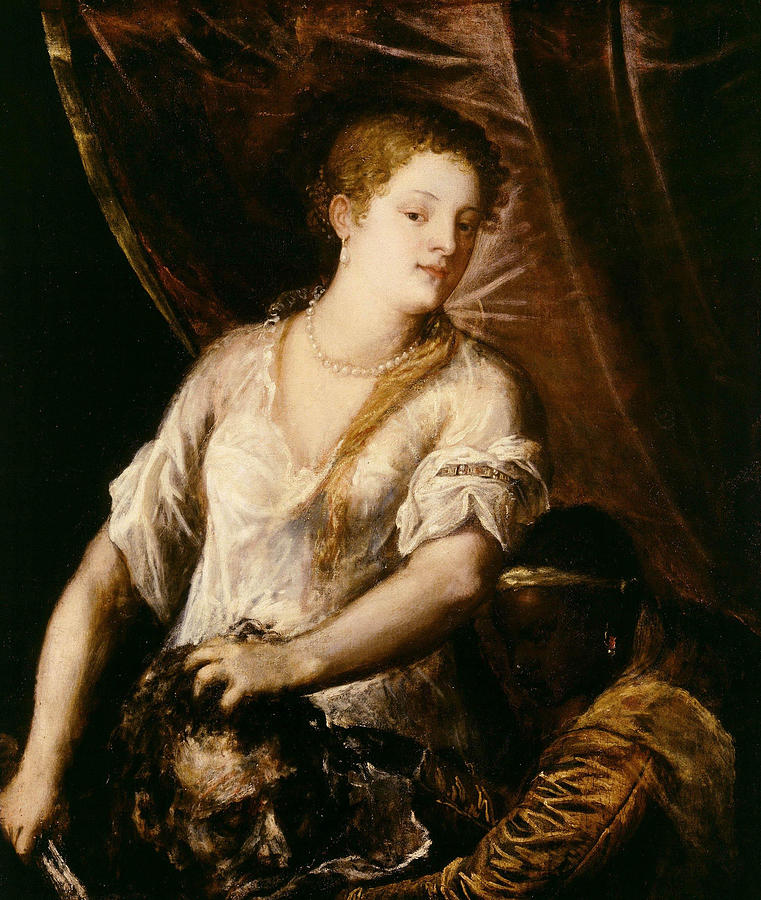 Titian Painting - Judith with the Head of Holofernes  #2 by Titian