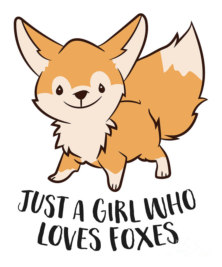 Just A Girl Who Loves Foxes Cute Fox Girl Tapestry Textile By Eq Designs Fine Art America