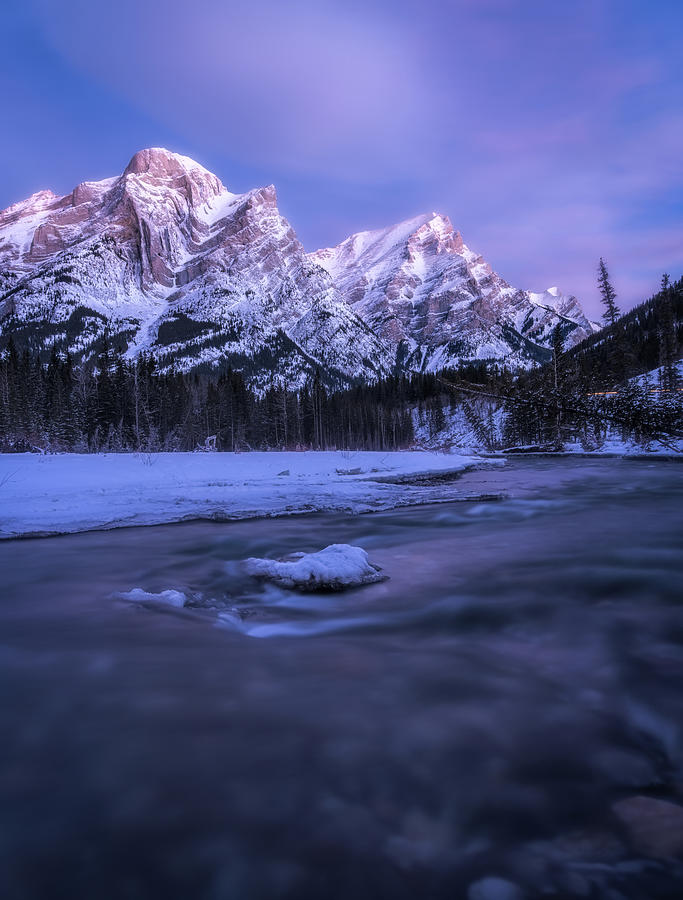 Kananaskis River with Mount Kidd-Kananaskis, Alberta Photograph by Yves ...