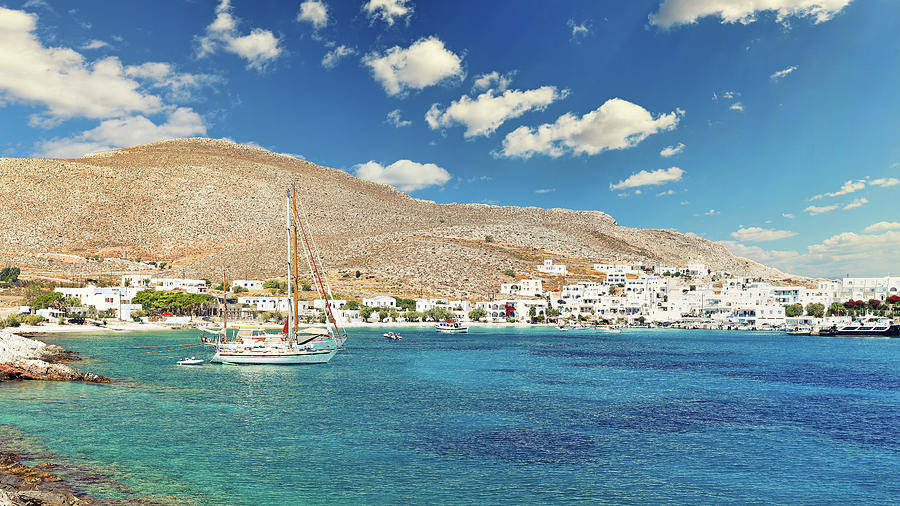 Karavostasis port and Chochlidia beach in Folegandros, Greece #2 Photograph by Constantinos Iliopoulos