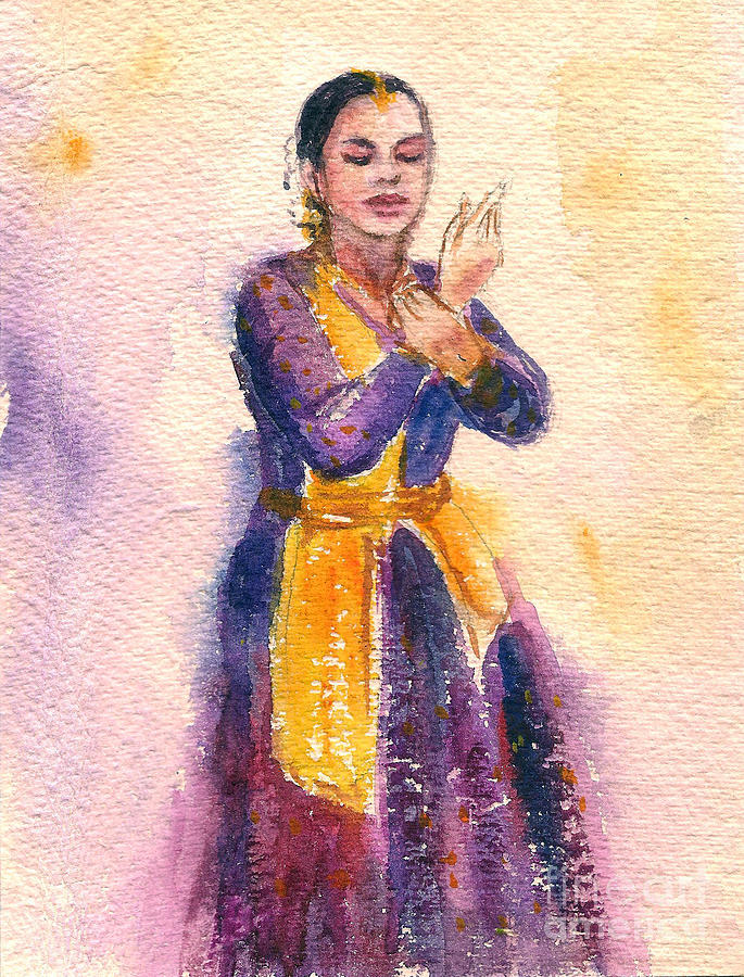 Kathak dancer #2 Painting by Asha Sudhaker Shenoy