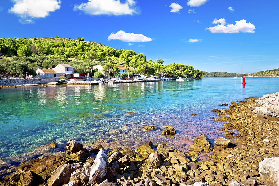 Katina island narrow sea passage in Kornati islands national par ...