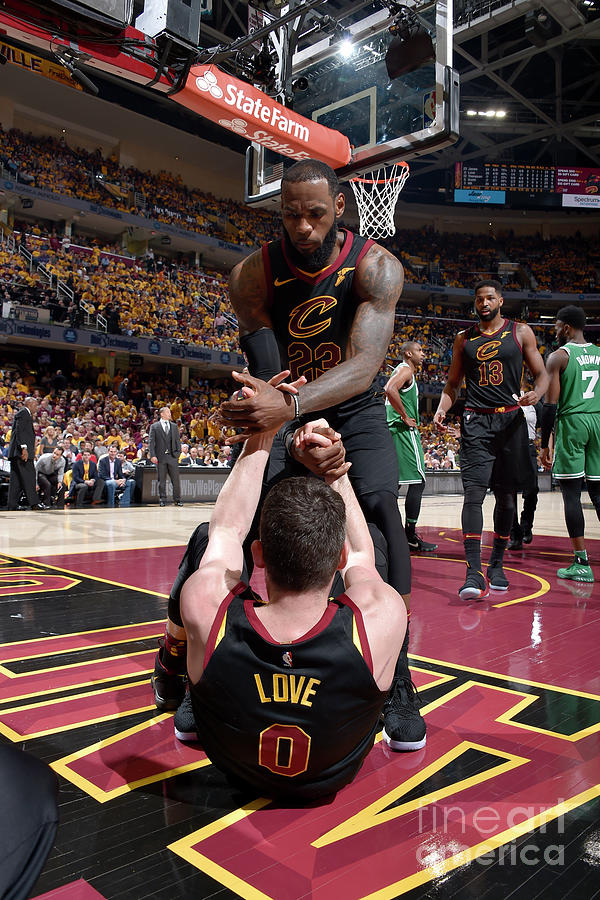 Kevin Love and Lebron James Photograph by David Liam Kyle