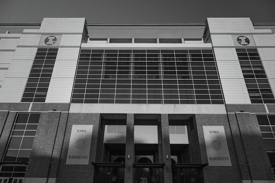 Kinnick Stadium At The University Of Iowa In Black And White Photograph